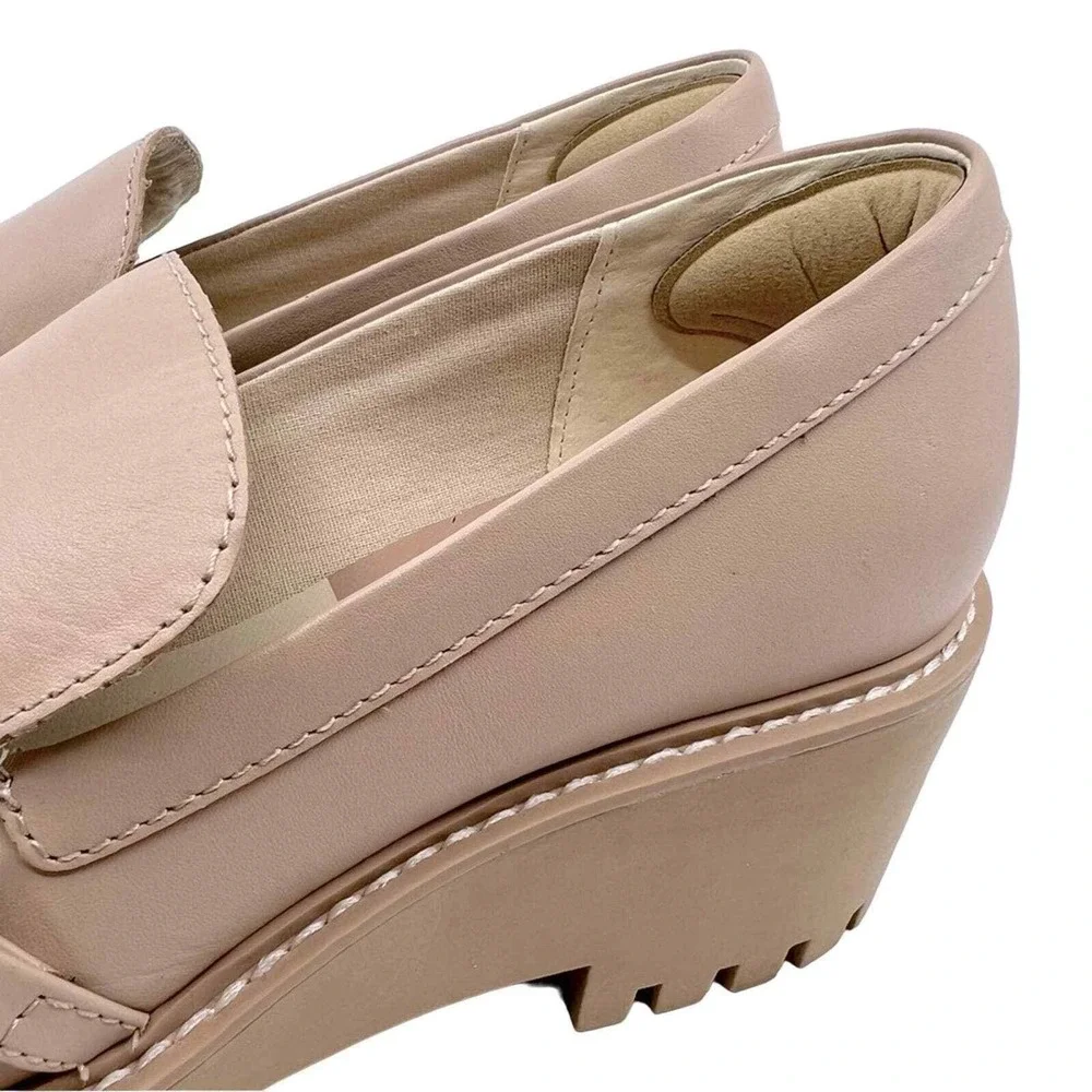 DOLCE VITA 8.5 Haris Leather Blush Platform Loafers